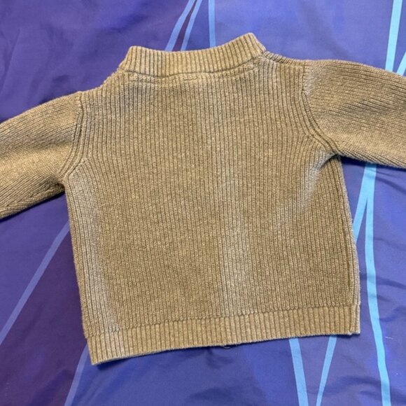 🔥6/$10🔥 Tex Baby Sweater / Zip-Up Cardigan, 12 Months, Gray - Picture 3 of 7
